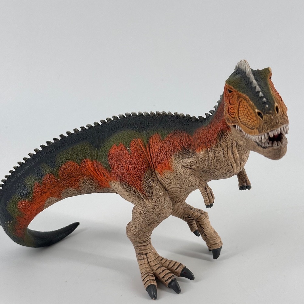 Schleich Giganotosaurus Dinosaur Figure 2014 Articulated Jaw Orange Green 14543